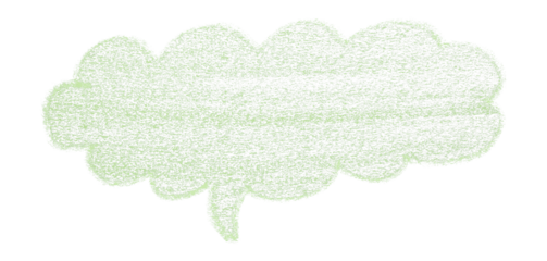 Separate green speech bubble on transparent background