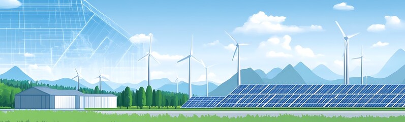Futuristic digital twin technology used for sustainability showcased in a striking visual representation.