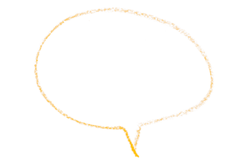 Separate yellow speech bubble on transparent background.
