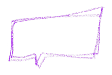Separate purple speech bubble on transparent background