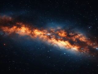 Fototapeta premium Cosmic Nebula, swirling colors, space, starfield