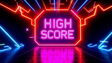 High Score Digital Sign in Futuristic Cyber Arcade Theme - Powered by Adobe