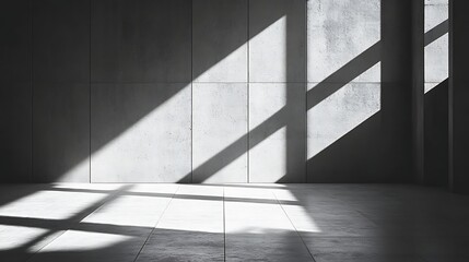 Obraz premium Concrete interior shadows, sunlit space