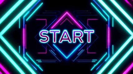 Start Neon Sign Cyberpunk Style with Futuristic Light Effects - Powered by Adobe