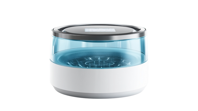 Modern Ultrasonic Cleaner: A sleek, modern ultrasonic cleaner, showcasing its technological design.