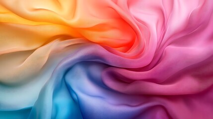 Obraz premium Vibrant gradient fabric drapes in studio
