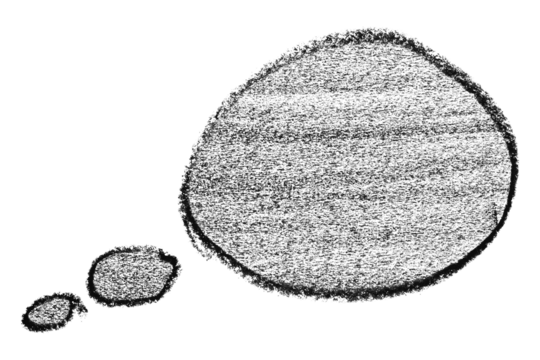Separate black speech bubbles on transparent background.