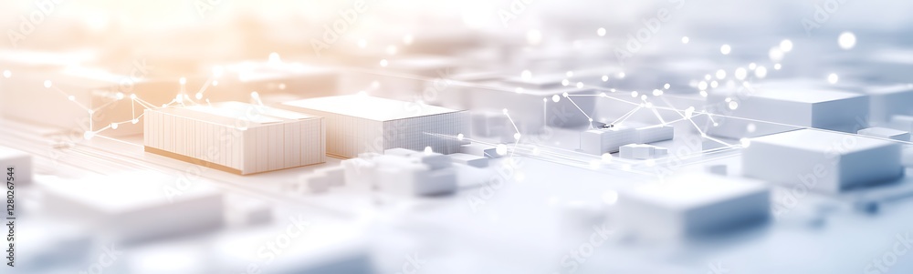 Aufkleber futuristic industrial hub design showcasing interconnected elements for advanced symbiotic environme