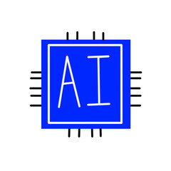 Artificial ai brain icon