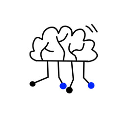 Artificial ai brain icon