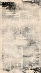 Obraz premium An old newspaper page with faded text and noticeable deterioration