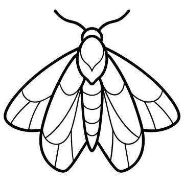 black and white moth outline clip art preview