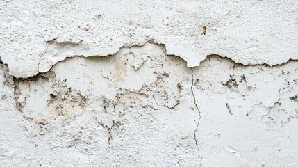 Obraz premium Textured wall with peeling paint, showcasing a rustic and vintage aesthetic, emphasizing decay and urban exploration in a monochromatic color palette