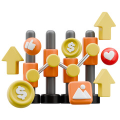 Market Growth 3D Illustration