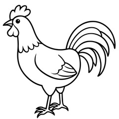 Minimalist Rooster Vector