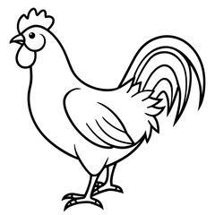 Minimalist Rooster Vector