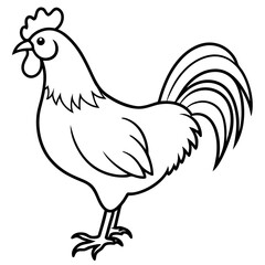 Minimalist Rooster Vector
