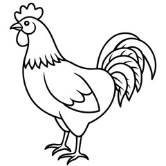 Minimalist Rooster Vector
