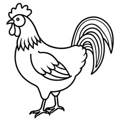Minimalist Rooster Vector
