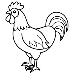 Minimalist Rooster Vector