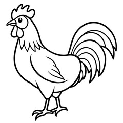 Minimalist Rooster Vector