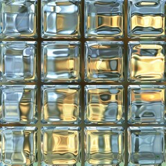Seamless texture of glass blocks highlighting transparency and reflections