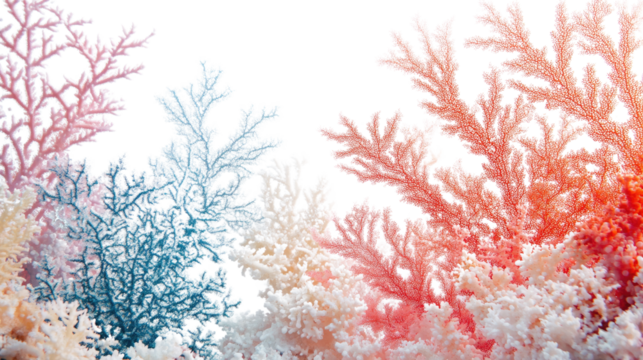 Coral Reef's Subtle Hues: A captivating glimpse of a coral reef, showcasing a spectrum of delicate colors, from muted blues to vibrant reds, in a gentle gradient.