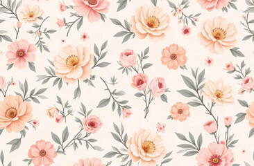 Fototapeta premium Floral pattern with bright flowers, background for the decoration, for summer prints. 