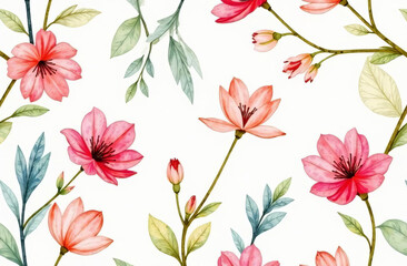 Floral pattern with bright flowers, background for the decoration, for summer prints. 