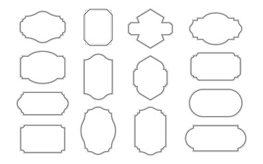 Vintage frames set isolated on white background. Decorative frame.