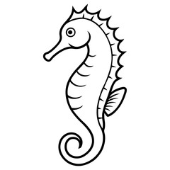 Minimalist Seahorse Sketch