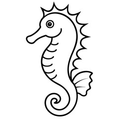 Minimalist Seahorse Sketch