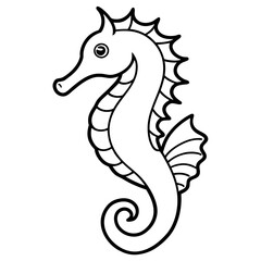 Minimalist Seahorse Sketch