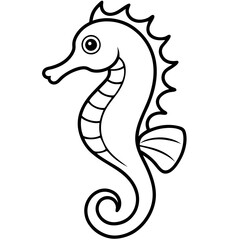 Fototapeta premium Minimalist Seahorse Sketch