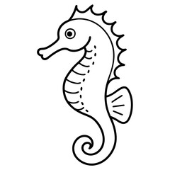 Minimalist Seahorse Sketch