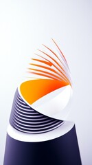 Abstract paper sculpture displayed against a minimalist background