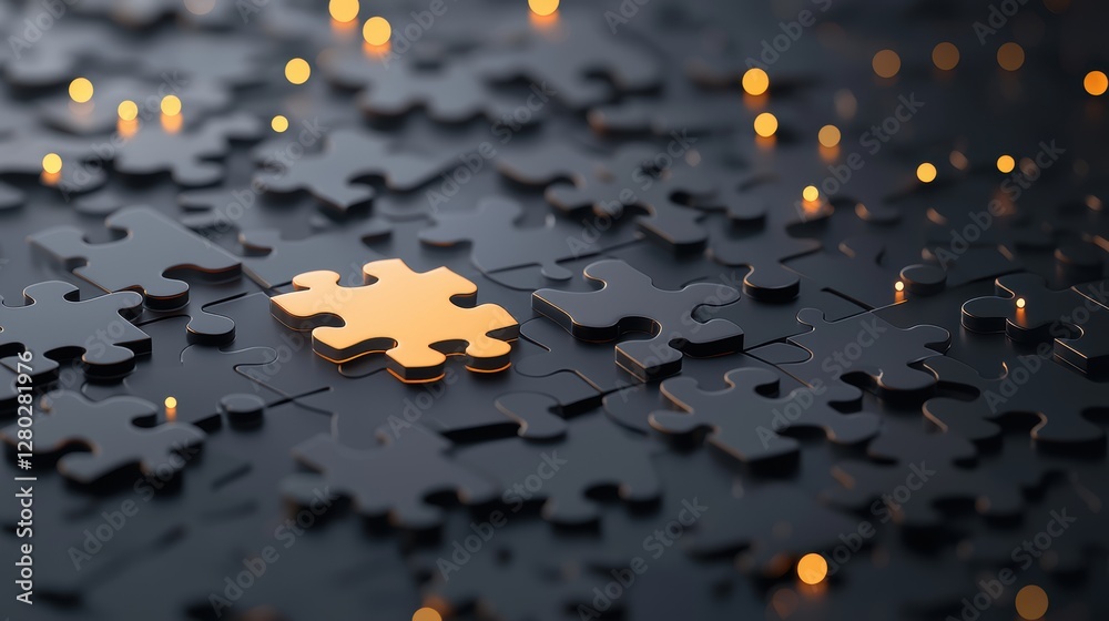 Poster a conceptual image of a user personal data represented as puzzle pieces being securely locked in a d