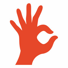 Human hand gesture Ok icon. Ok icon, human hand gesture okay symbol on white background.
