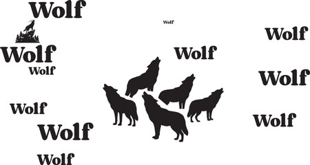 Naklejka premium Black color Wolf Silhouette