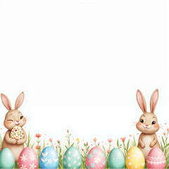 easter bunny with eggs Banner
