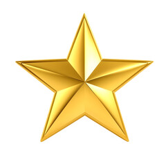 gold star png transparent background, shiny five-pointed star, 3d rendered star png