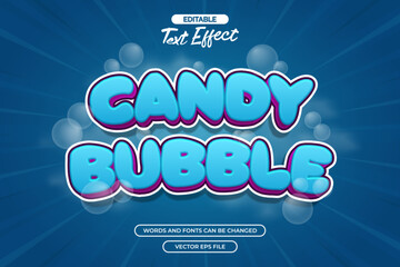 Candy bubble editable text effect with bubble  decoration