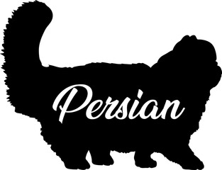  Persian. cat silhouette, cat, cat breeds, logo, vector, silhouette,  animal, illustration, icon, sign, design, black, symbol, pet, love

