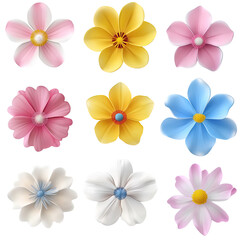 Obraz premium A beautiful collection of various flower designs showcasing vibrant colors and delicate petals.