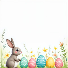 easter bunny with eggs Banner