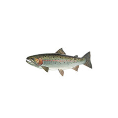 Naklejka premium trout on a white background