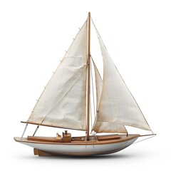 Obraz premium Intricately Detailed Model Sailboat - Craftsmanship and Maritime Elegance