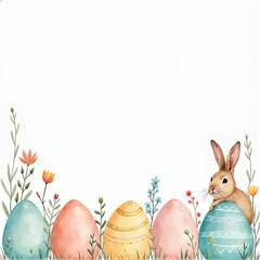 easter bunny with eggs Banner
