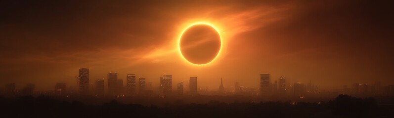 A stunning image of a solar eclipse casting long shadows, perfect for capturing the mystery of celestial events.