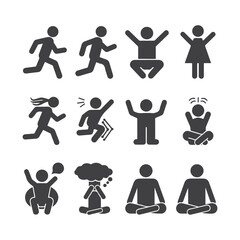 Human Movement Vector Art Icons file
